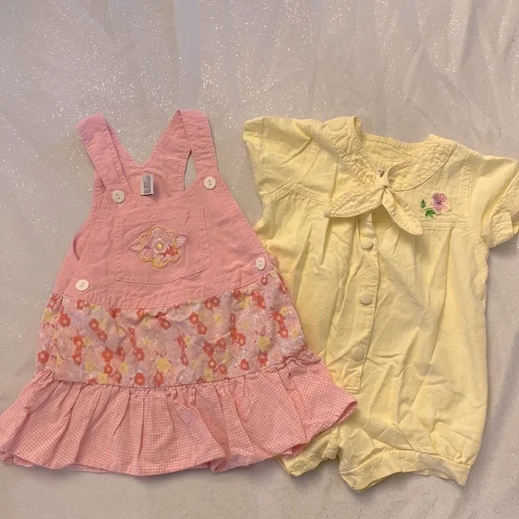 Vintage Bottoms Vintage 9s Baby Clothing Bundle Lot Yellow
